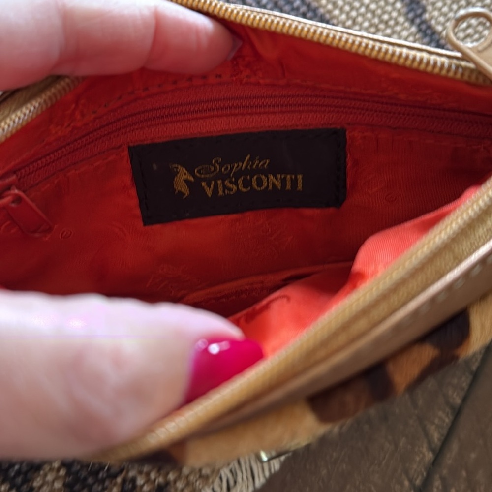 Leopard Print Tan Wristlet Clutch - Picture 5 of 8